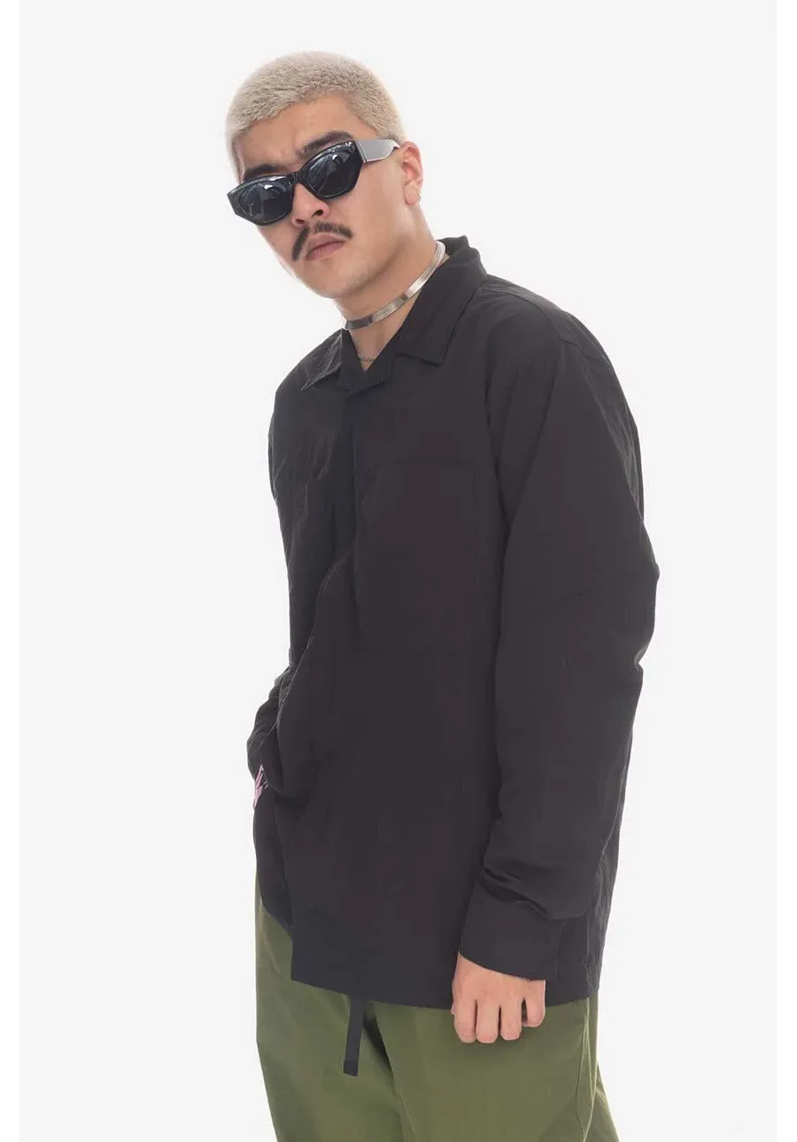 obrazek 1 PLEASURES koszula Stare Long Sleeve Overshirt męska kolor czarny relaxed P23SP013-BLACK