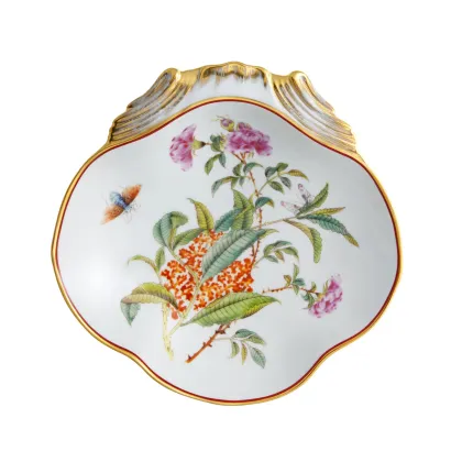 Picture Luxurious porcelain oriental shell with a plant motif - Vista Alegre