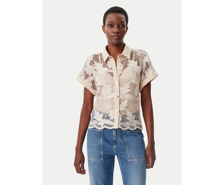 obrazek 1 Lola Casademunt by Maite Koszula MS2515008 Écru Relaxed Fit