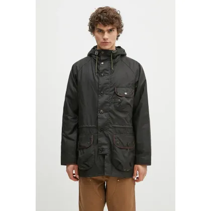 Zdjęcie Barbour parka woskowana Field Wax Parka kolor zielony przejściowa MWX2349