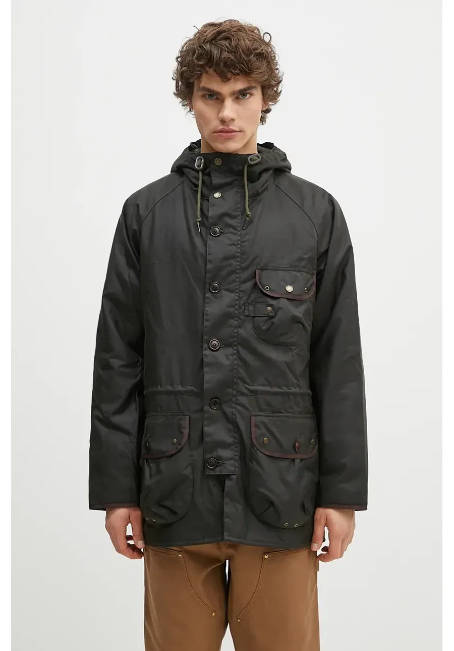 obrazek 1 Barbour parka woskowana Field Wax Parka kolor zielony przejściowa MWX2349