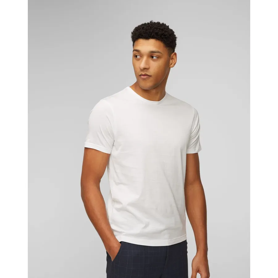 obrazek 1 Biały T-shirt Męski Sunspel