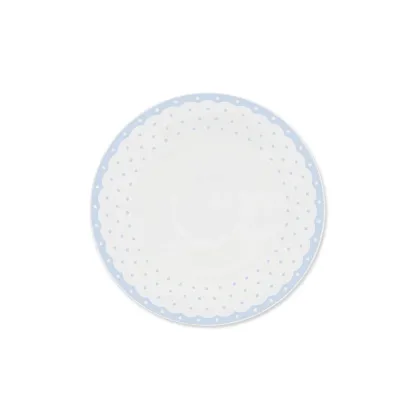 Zdjęcie Stylowy czeski spodek z porcelany zdobiony geometrycznym jasnoniebieskim motywem – wariant 1 – Leander