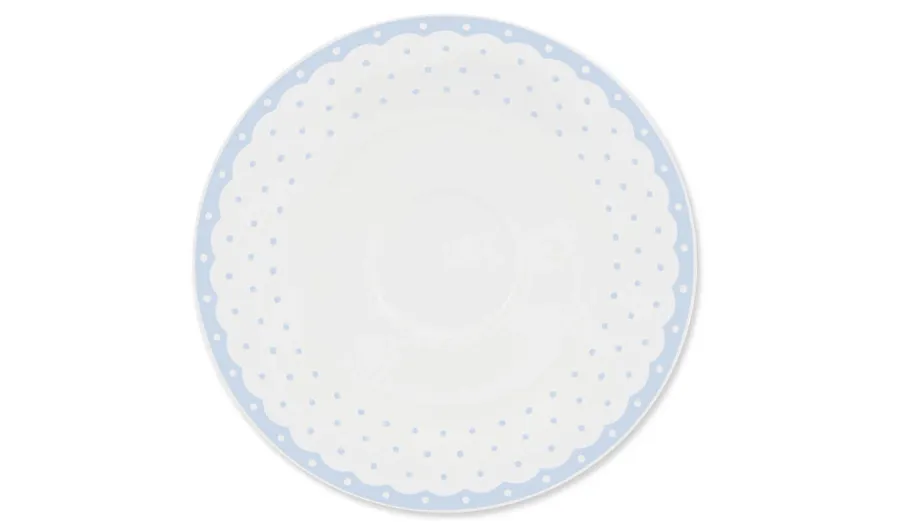 obrazek 1 Stylowy czeski spodek z porcelany zdobiony geometrycznym jasnoniebieskim motywem – wariant 1 – Leander