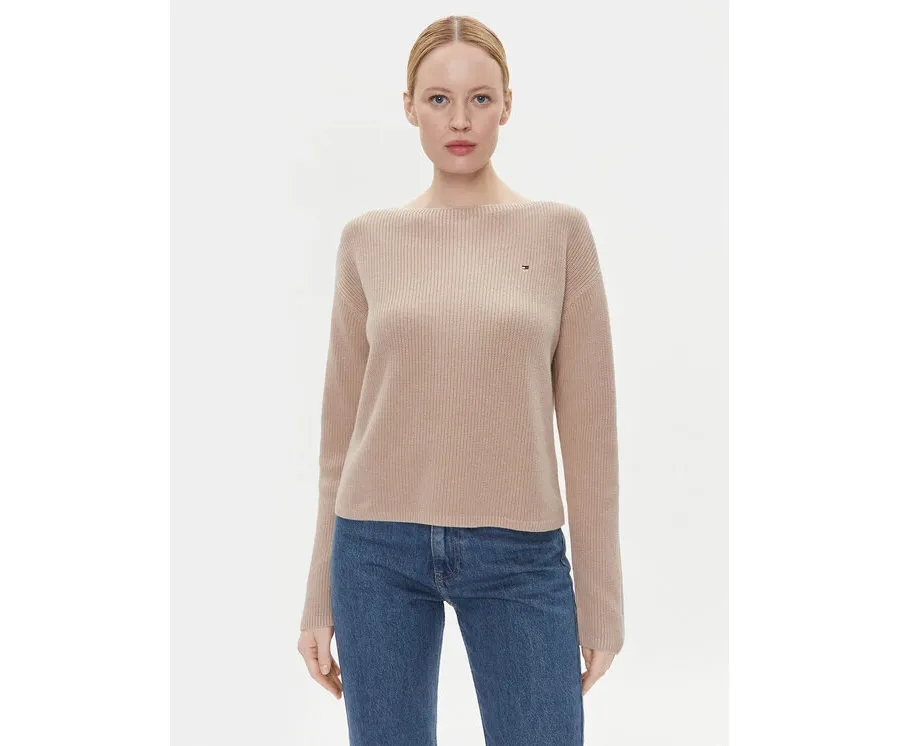 obrazek 1 Tommy Hilfiger Sweter WW0WW40345 Beżowy Relaxed Fit