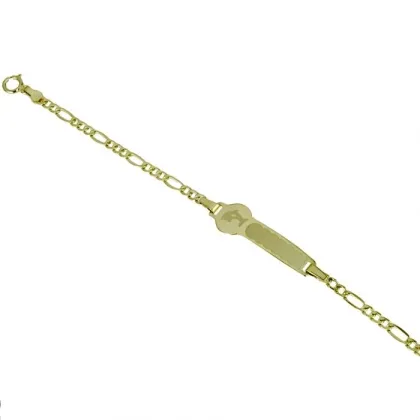 Zdjęcie Dziecięca grawerowana laserowo bransoletka z delfinem z łańcuszkiem trzy + jedno ogniwo