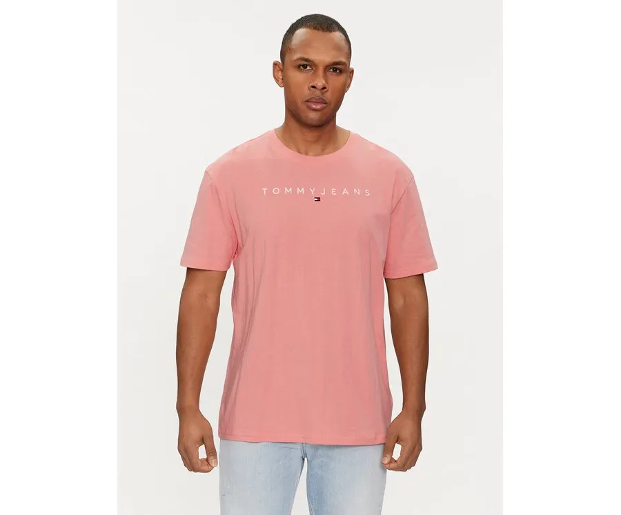 obrazek 1 Tommy Jeans T-Shirt Linear Logo DM0DM17993 Różowy Regular Fit
