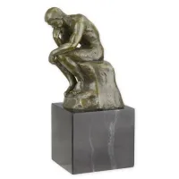 Picture An elegant sculpture of a thinker made of bronze