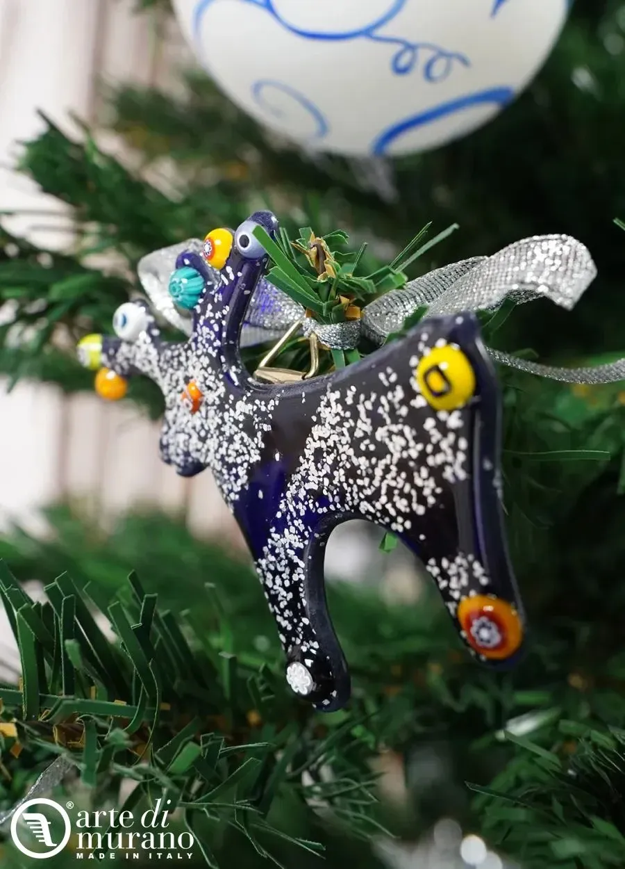 obrazek 1 Elegancki renifer ozdoba świąteczna ze szkła Murano