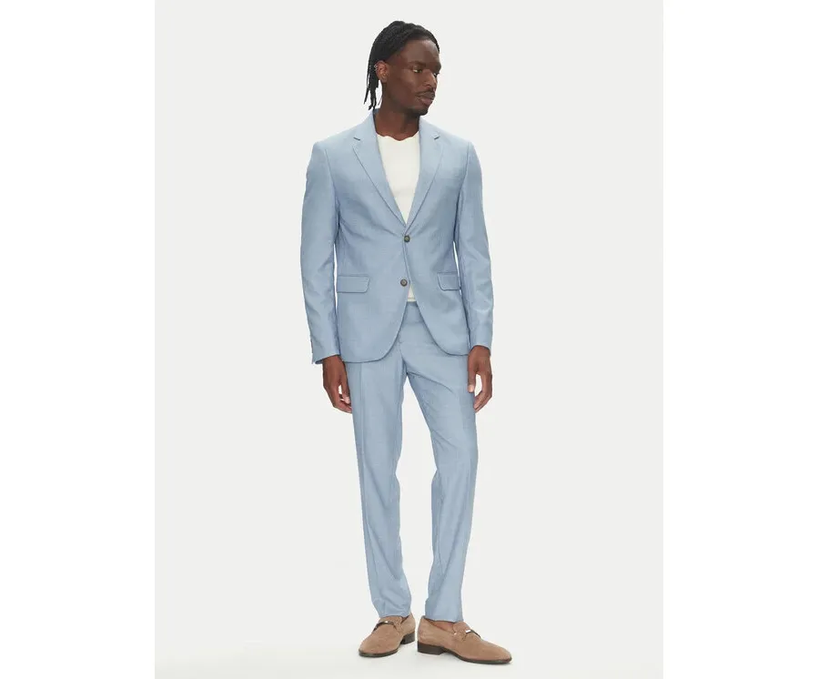 obrazek 1 Lindbergh Garnitur 30-606034 Błękitny Slim Fit