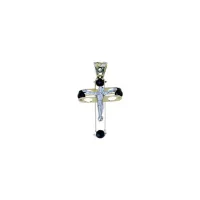 Picture Elegant two-plate cross, dimensions 28x18mm.