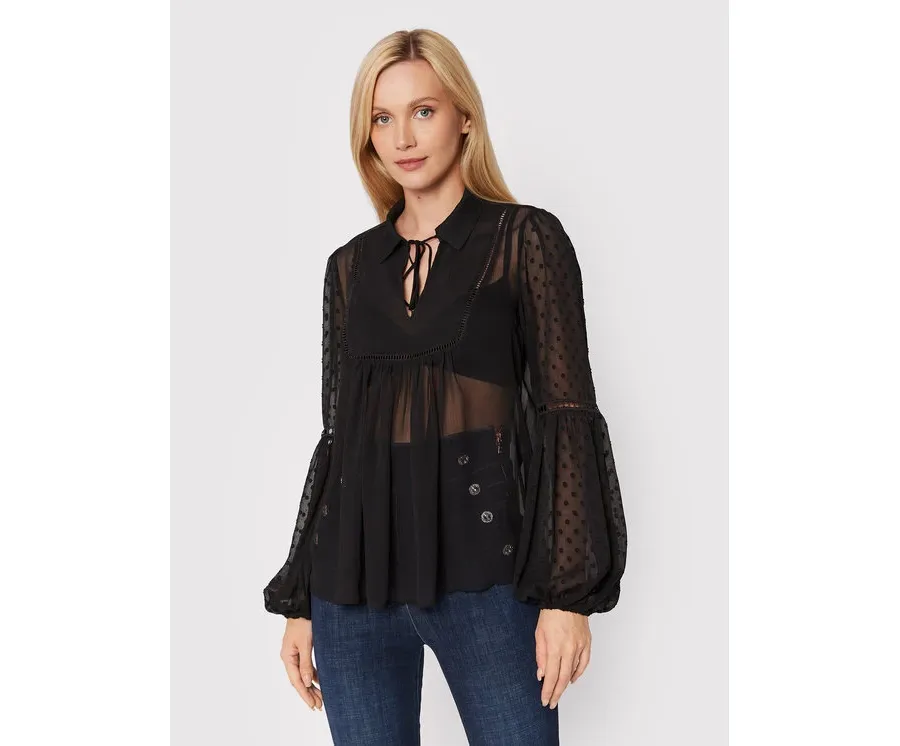 obrazek 1 Guess Bluzka W2YH53 WDW52 Czarny Relaxed Fit