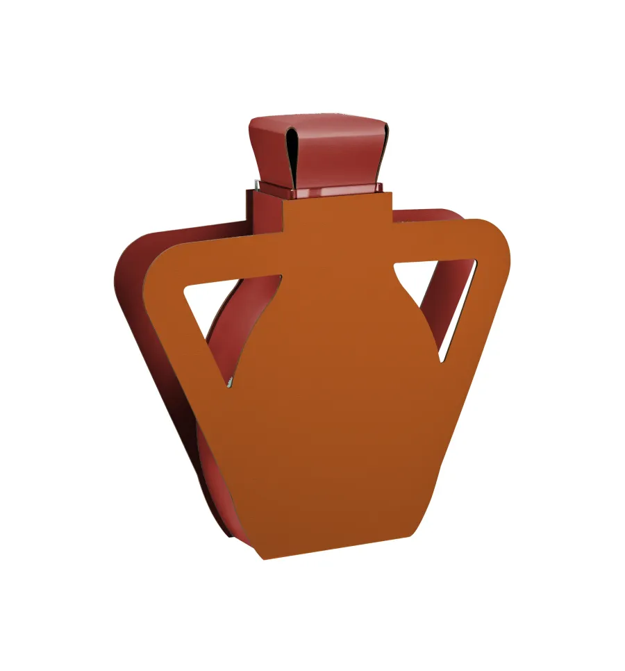 obrazek 1 Wazon Otto 9x41xH44 cm o oryginalnym kształcie w kolorze karmelowego brązu