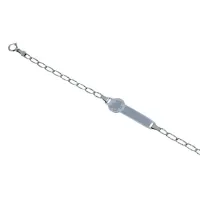 Picture Cute bracelet with a laser engraved teddy bear plaque and a reworked elongated chain