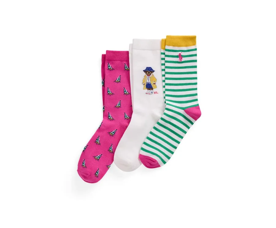 obrazek 1 Polo Ralph Lauren Zestaw 3 par wysokich skarpet dziecięcych 448969097001 Kolorowy