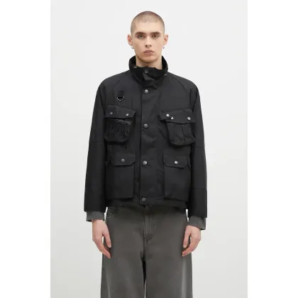 Zdjęcie Barbour kurtka Modified Dryfly Wax Jacket męska kolor czarny przejściowa oversize MWX2337
