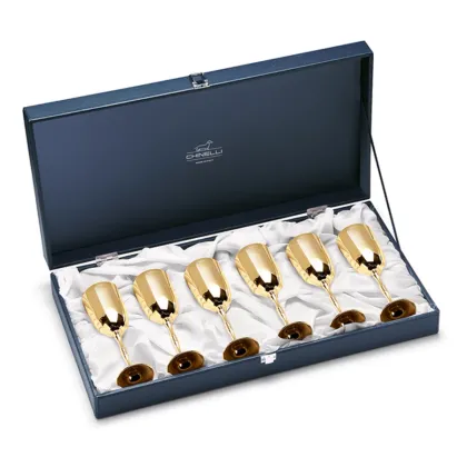 Zdjęcie Komplet 6 kieliszków pozłacanych do szampana