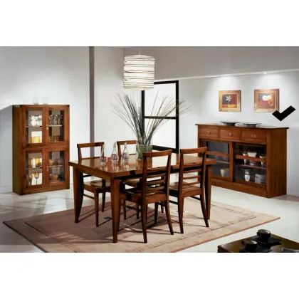 Zdjęcie Kredens z 3 szufladami 2 szklane drzwi przesuwne do jadalni i salonu - Fratelli Mirandola