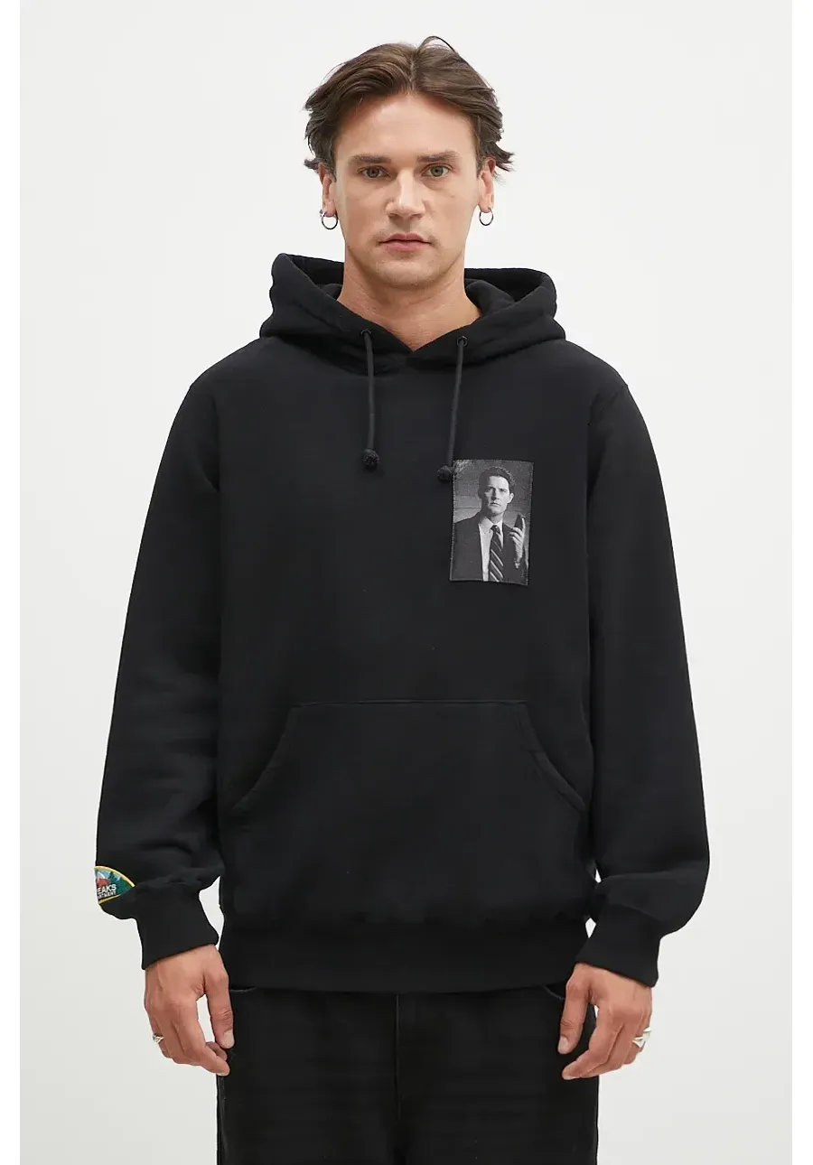 obrazek 1 Undercover bluza bawełniana C/S męska kolor czarny z kapturem z aplikacją UC2D4801.3