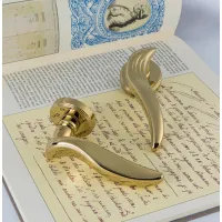 Picture Solid Piuma door handle in bronze or gold from an Italian manufacturer