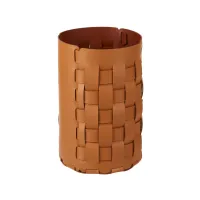 Zdjęcie Skórzany koszyk Bottega Ø22хH35 cm w kolorze koniaku