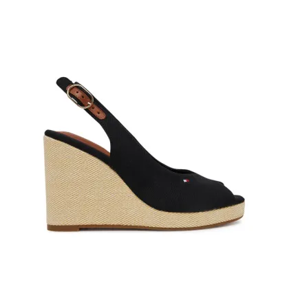 Zdjęcie Tommy Hilfiger Espadryle Flag High Wedge Espad Slingback FW0FW08597 Czarny