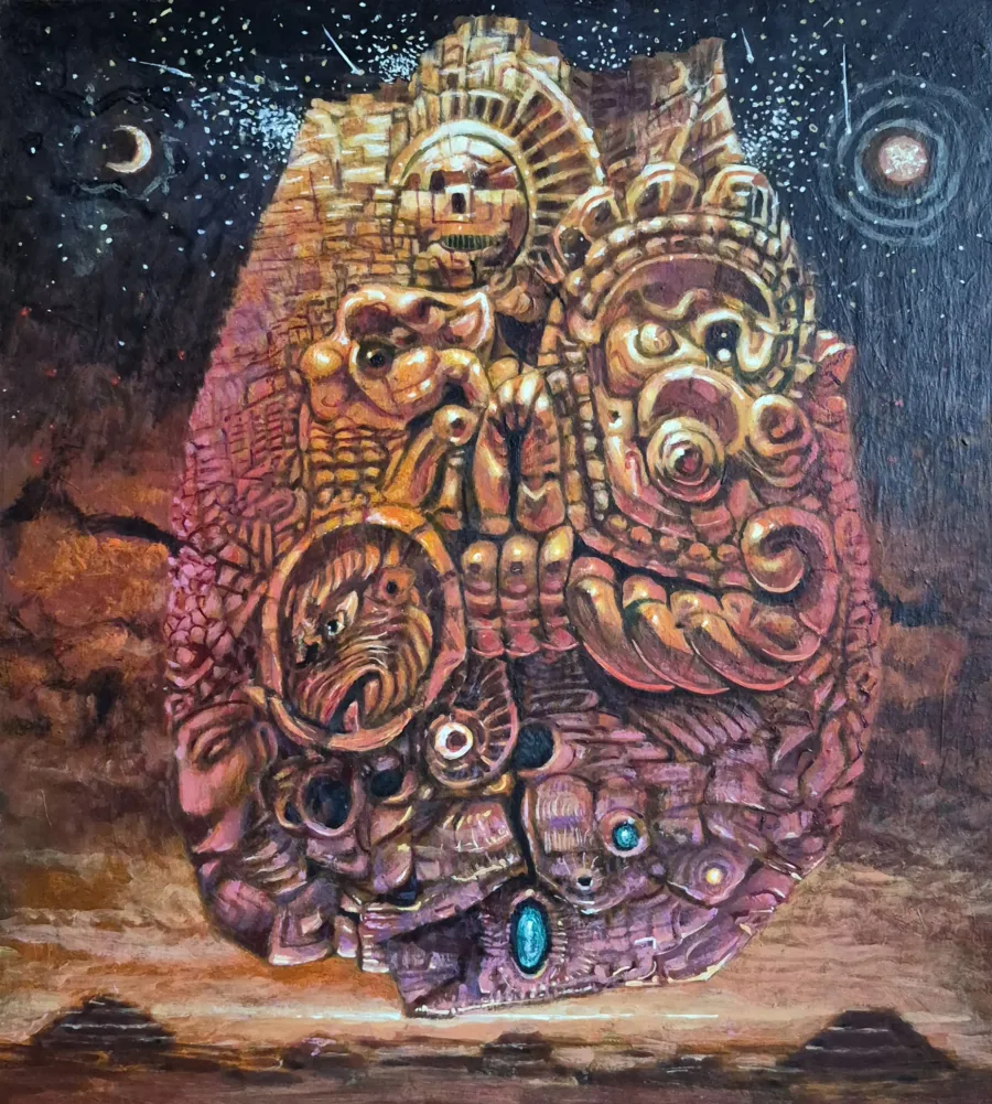 obrazek 1 Krzysztof Krawiec  Azteckie opowieści  Obraz akrylowy  Nowość***