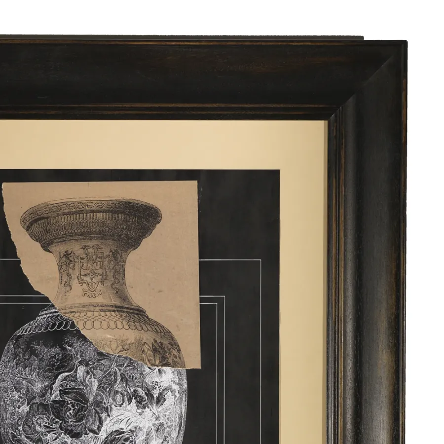 obrazek 2 Ręcznie retuszowany nadruk przedstawiający wazon z różą H.103xL.83xP.5 cm