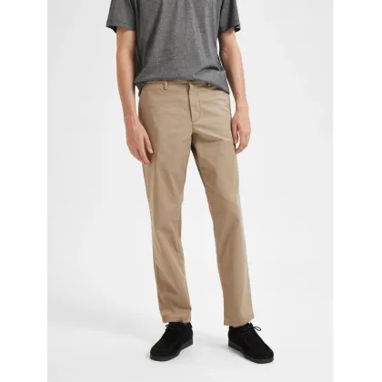Zdjęcie Selected Homme Spodnie materiałowe New 16087665 Beżowy Regular Fit