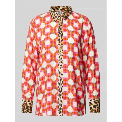 Zdjęcie Bluzka o kroju regular fit z wiskozy z wykładanym kołnierzem