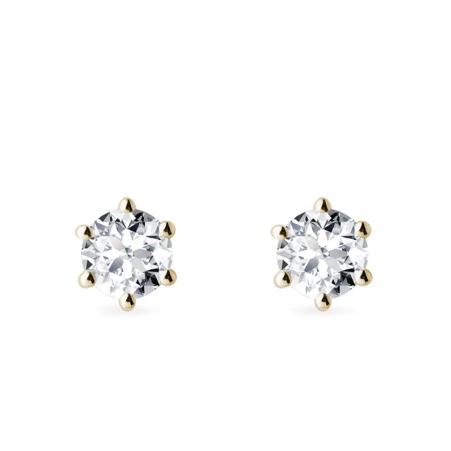 obrazek 1 Diamentowe kolczyki o średnicy 4,3 mm w żóltym złocie KLENOTA