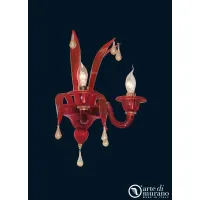 Picture Elegant red 24 carat Murano glass chandelier