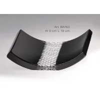 Picture Stylish soap dish made of Italian black hand-cut crystal - Il Paralume Marina