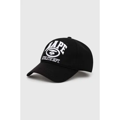 Zdjęcie AAPE czapka z daszkiem bawełniana kolor czarny z aplikacją AAPCPM5257XXM