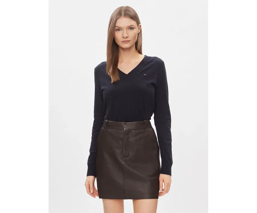 obrazek 1 Tommy Hilfiger Sweter WW0WW42049 Granatowy Regular Fit