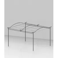 Picture Stylish free-standing pergola 376×366 cm without roof for the garden