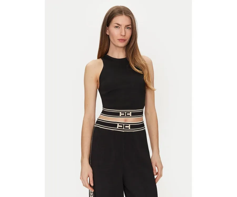 obrazek 1 Elisabetta Franchi Top TK-39S-51E2 Czarny Slim Fit