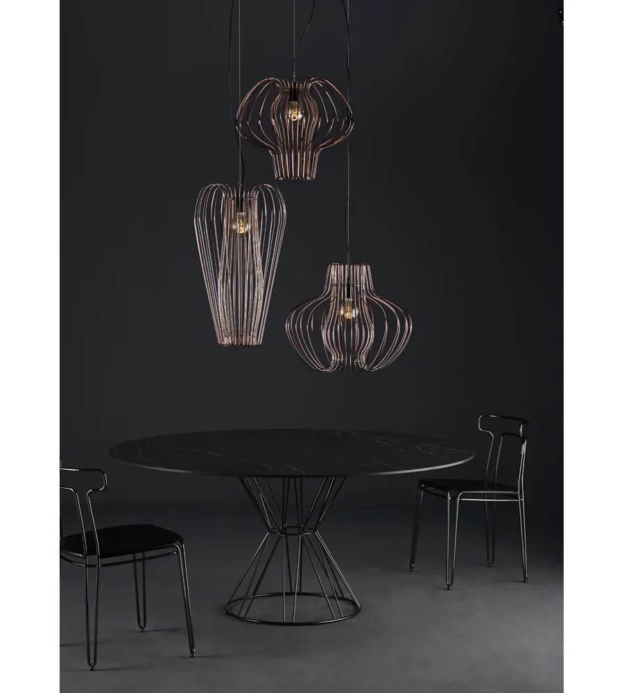 obrazek 5 Lampa z cienkich stalowych drutów w nowoczesnym stylu 45cm - Colico