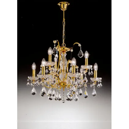 Zdjęcie Wystawny kryształowy żyrandol z włoch na 9 żarówek