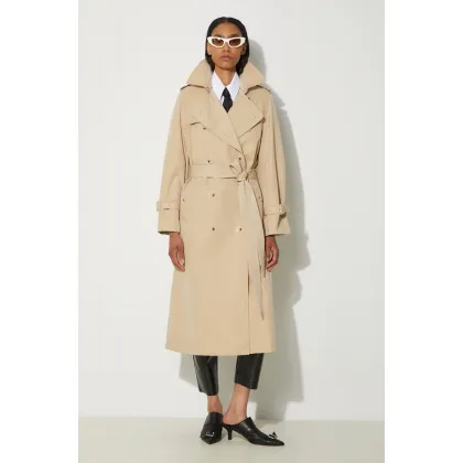 Zdjęcie Kenzo trencz Long Kimono Trench damski kolor beżowy przejściowy dwurzędowy FE62MA2179OI.11