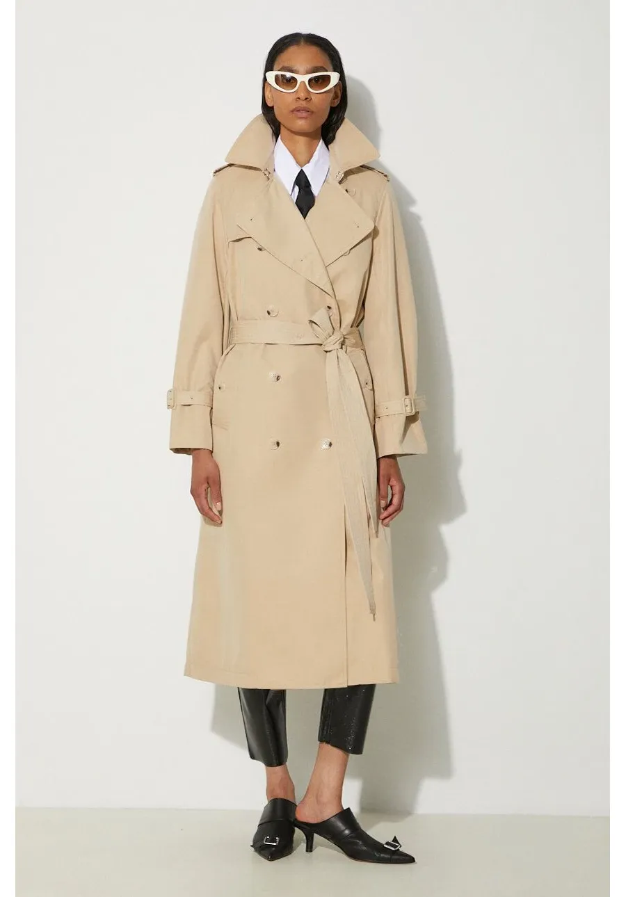 obrazek 1 Kenzo trencz Long Kimono Trench damski kolor beżowy przejściowy dwurzędowy FE62MA2179OI.11