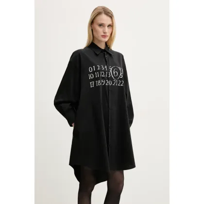 Zdjęcie MM6 Maison Margiela sukienka kolor czarny mini oversize S52CT0788.M35043