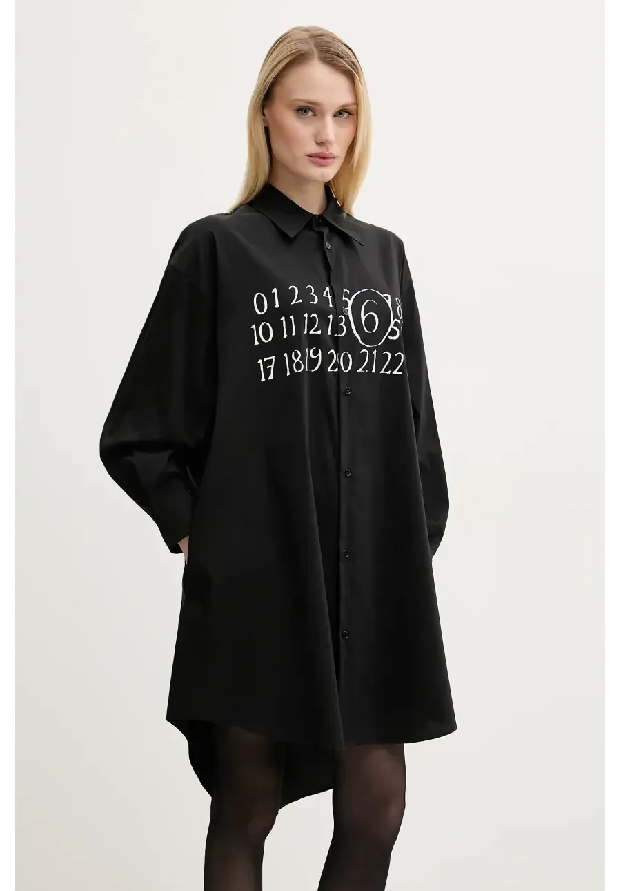 obrazek 1 MM6 Maison Margiela sukienka kolor czarny mini oversize S52CT0788.M35043