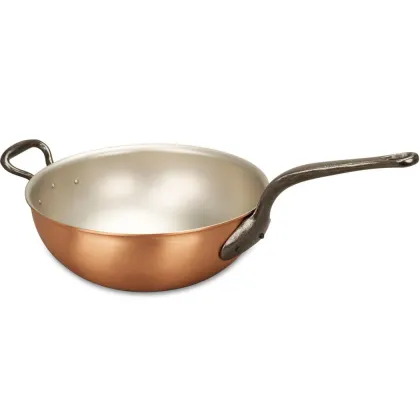 Zdjęcie Patelnia do risotto 24 cm z miedzi z żeliwnym uchwytem pomocniczym