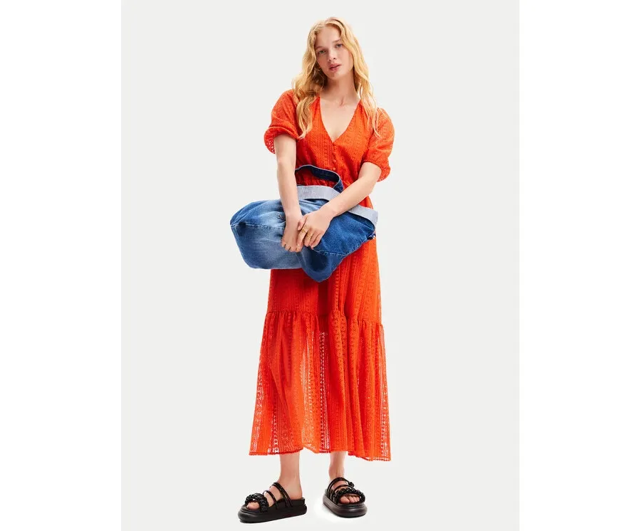 obrazek 1 Desigual Sukienka letnia Ottawa 24SWVW05 Pomarańczowy Regular Fit