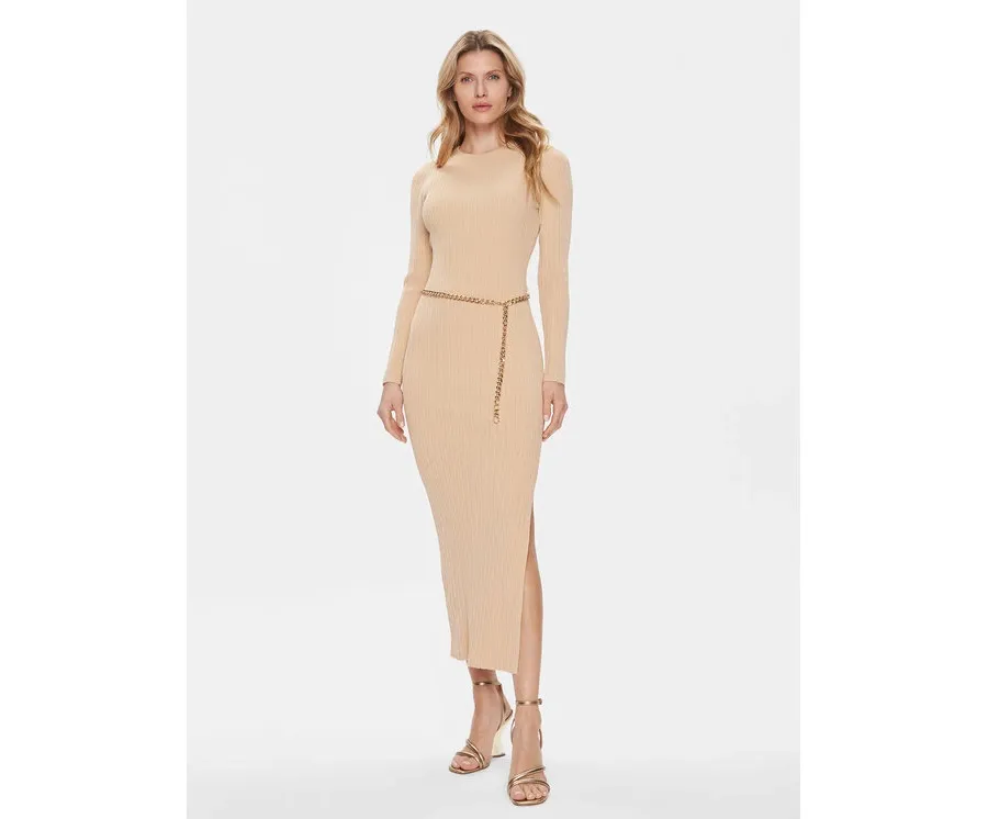 obrazek 1 Michael Kors Sukienka dzianinowa MR4820O33D Beżowy Slim Fit
