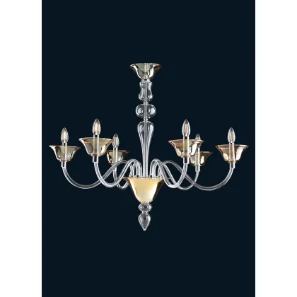 Zdjęcie Żyrandol ze szkła weneckiego Murano na 6 żarówek