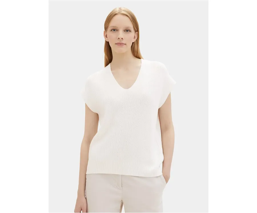 obrazek 1 Tom Tailor Sweter 1040334 Écru Loose Fit
