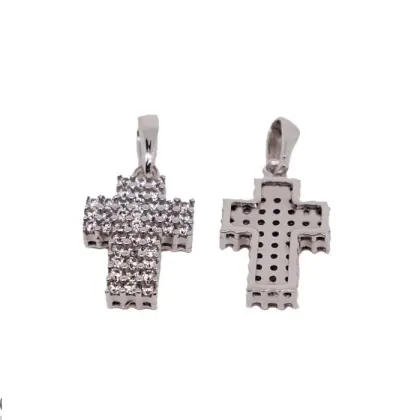 Zdjęcie Piękna zawieszka krzyż z cyrkoniami 18x10mm.
