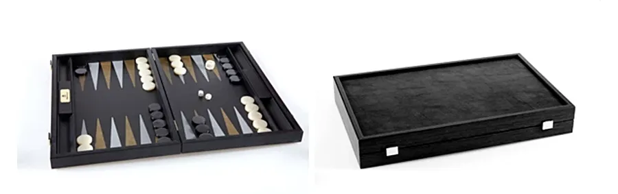 obrazek 1 Gra backgammon w gustownym czarnym kolorze - doskonała na podarunek urodzinowy!